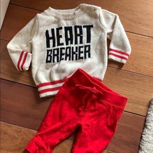 Valentines GAP baby sweater & OLd navy joggers